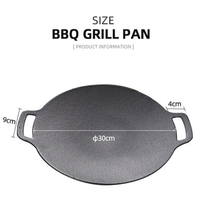 Outdoor Camping BBQ Cast Iron Grill Pan,Style:, Baking Pan Only, Baking Pan+Hemp Rope, Baking Pan+Hemp Rope+Storage Bag, Baking Pan+Net+Hemp Rope, Baking Pan+Net+Hemp Rope+Storage Bag