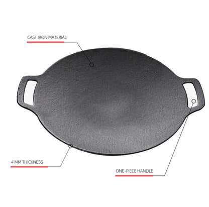 Outdoor Camping BBQ Cast Iron Grill Pan,Style:, Baking Pan Only, Baking Pan+Hemp Rope, Baking Pan+Hemp Rope+Storage Bag, Baking Pan+Net+Hemp Rope, Baking Pan+Net+Hemp Rope+Storage Bag