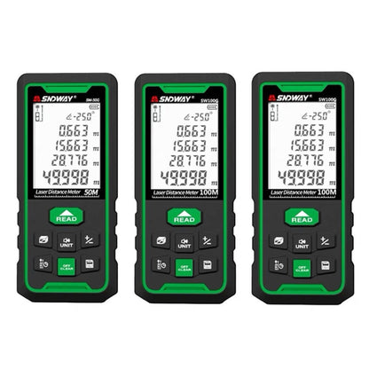 SNDWAY High-precision Indoor and Outdoor Green Laser Rangefinder, Distance:, 50m, 70m, 100m