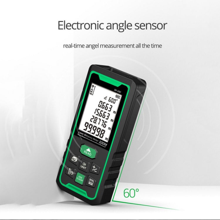 SNDWAY High-precision Indoor and Outdoor Green Laser Rangefinder, Distance:, 50m, 70m, 100m