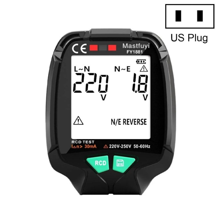 FUYI FY1881 High Precision Power Polarity Phase Socket Tester, FY1881 EU Plug, FY1881 UK Plug, FY1881 US Plug