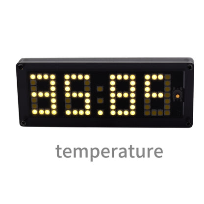 LED Dot Matrix Clock Car Thermometer Battery Voltage Measurement, 3 in 1 White