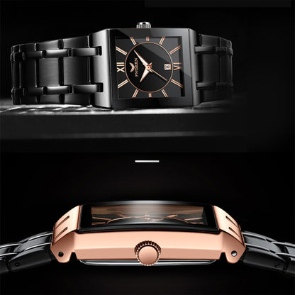 FNGEEN 3627 Waterproof Calendar Men Square Watch, Full Gold Black Surface, Full Gold Gold Surface, Black Belt Rose Shell Black Surface, Black Belt Gold Shell Black Surface, Black Belt Black Shell Black Surface, White Steel White Surface