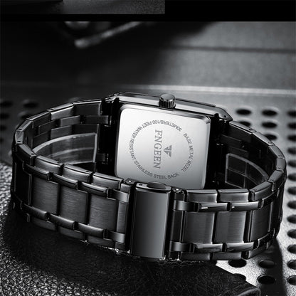 FNGEEN 3627 Waterproof Calendar Men Square Watch, Full Gold Black Surface, Full Gold Gold Surface, Black Belt Rose Shell Black Surface, Black Belt Gold Shell Black Surface, Black Belt Black Shell Black Surface, White Steel White Surface