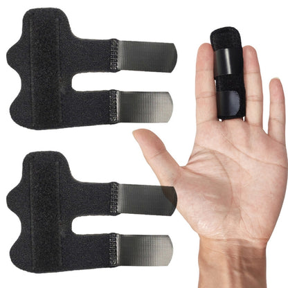 2 PCS Basketball Sprain Protection Fixed Splint Finger Cover, Splint Finger Cover(Black), Splint Finger Cover(Blue)