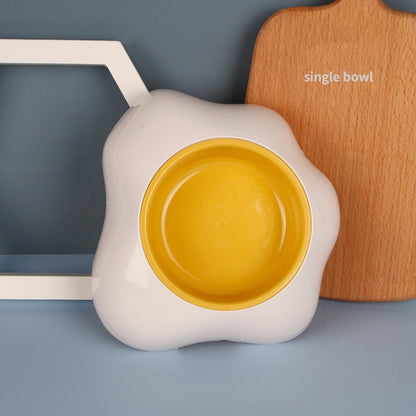 Pet Egg Yolk Bowl Anti-Knocking Dog Cat Bowl, Style: Double Bowl, Single Bowl, Double Bowl