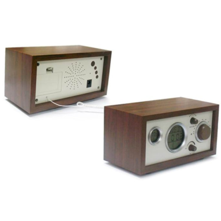 SY-601 Home Multifunctional Retro Wooden Radio Electronic Thermometer Alarm Clock, SY-601