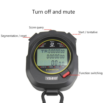 YS Electronic Stopwatch Timer Track And Field Training Running Watch, Style:, YS-810 10 Memories (Black), YS-830 30 Memories (Black), YS-860 60 Memories (Black), YS-8100 100 Memories (Black), YS-810 10 Memories (White), YS-830 30 Memories (White)