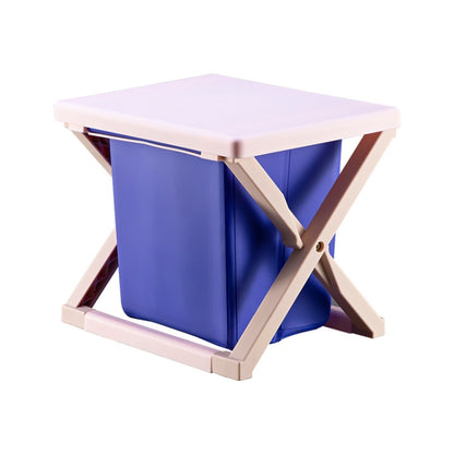 Multipurpose Portable Folding Toilet with Cover Outdoor Travel Emergency Toilet, Pink, Yellow