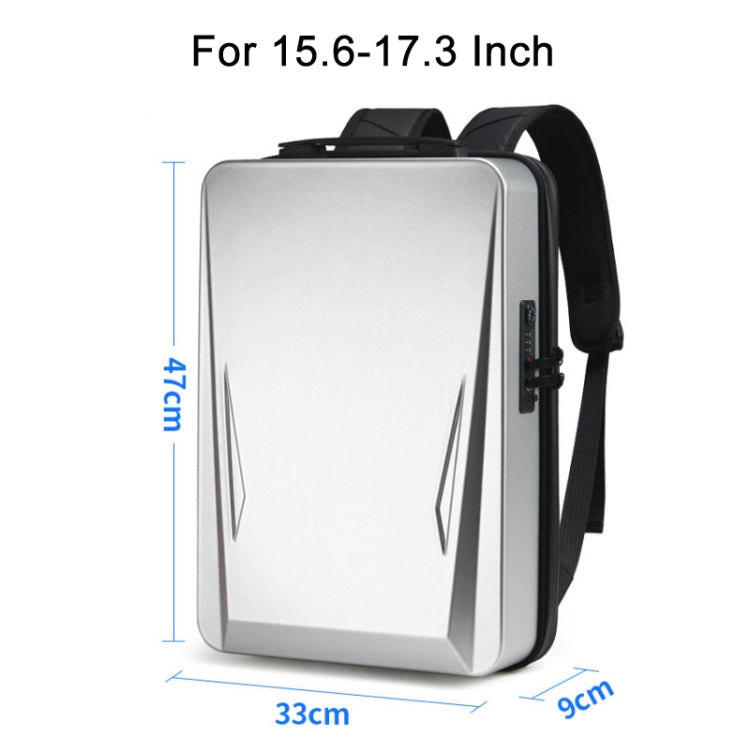 Men PC Hard Shell Gaming Computer Backpack For 15.6-17.3 Inch, Black, Silver