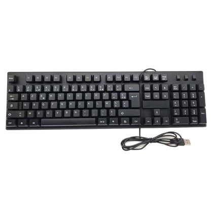 108 Keys Computer USB Wired Keyboard, Cable Length: 1.5m, Arabic Single, Russian, French, Spanish
