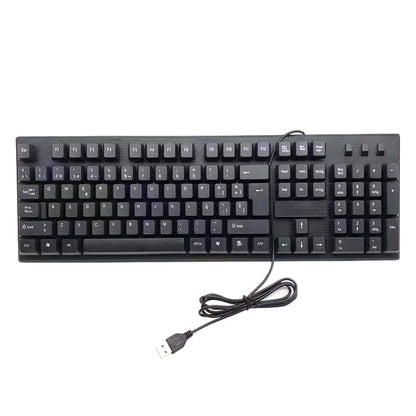 108 Keys Computer USB Wired Keyboard, Cable Length: 1.5m, Arabic Single, Russian, French, Spanish