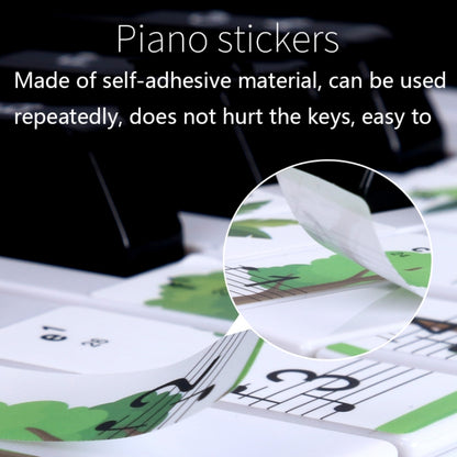 M52 88/76/61/54/49 Keys Piano Keyboard Stickers, Tree, Giraffe
