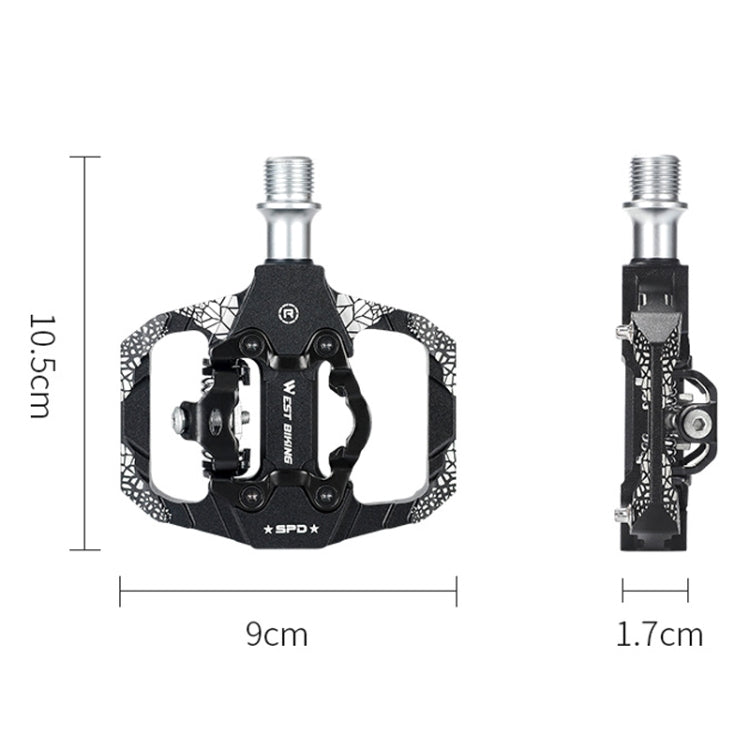 A Pair WEST BIKING YP0802086 Mountain Bike Aluminum Bearing Pedals, YP0802086