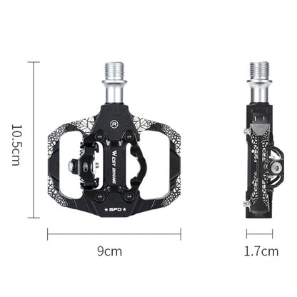 A Pair WEST BIKING YP0802086 Mountain Bike Aluminum Bearing Pedals, YP0802086