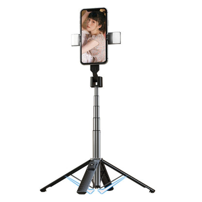 Mobile Phone Live Broadcast Bracket Bluetooth Telescopic Selfie Tripod, High:, 102CM (Aluminum Alloy), 104CM (Aluminum Alloy + Single Fill Light), 104CM (Aluminum Alloy + Dual Fill Lights), 100CM (Stainless Steel)