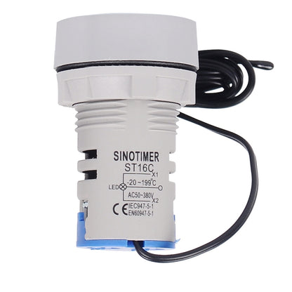 SINOTIMER -20-199 Degrees Celsius Small Temperature Display Indicator, ST16C-01 Red, ST16C-02 White, ST16C-03 Blue, ST16C-04 Green, ST16C-05 Yellow