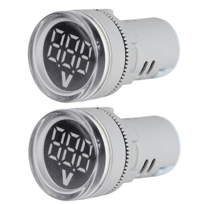 2 PCS DC Voltage Signal Indicator 22mm Round 6-100V Universal Voltmeter, 6-100V Red, 6-100V White, 6-100V Blue, 6-100V Green, 6-100V Yllow