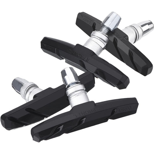 2 Pairs Silent V-brake Bicycle Brake Shoes, Black, Blue