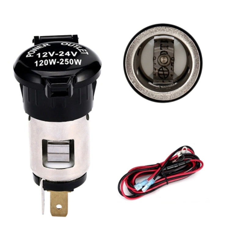 Car Modified Cigarette Lighter Waterproof Vehicle Charging Power Socket No Cigarette Type (with 1.5cm Line), Cigarette Type (with 1.5m Line), No Cigarette Type (with 1.5m Line)