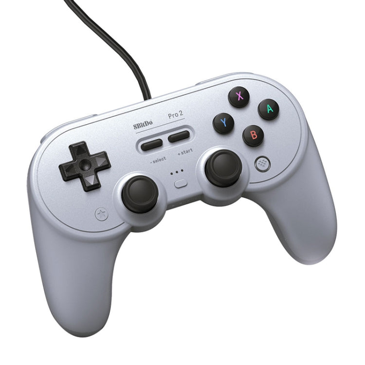 8Bitdo Pro 2 Wired Gamepad For Switch, White, Gray