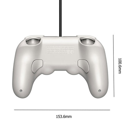 8Bitdo Pro 2 Wired Gamepad For Switch, White, Gray