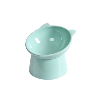 Pet Tall Protection Cervical Slant Mouth Food Bowl Anti-overturning Plastic Cat Bowl, Blue, Pink, Gray