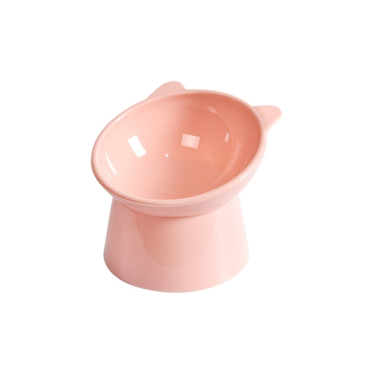 Pet Tall Protection Cervical Slant Mouth Food Bowl Anti-overturning Plastic Cat Bowl, Blue, Pink, Gray