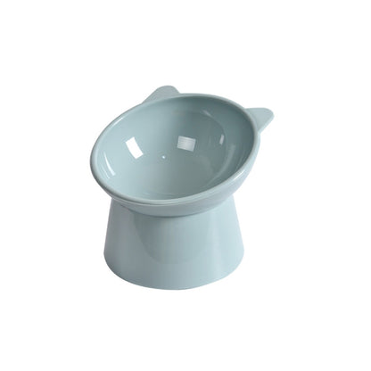 Pet Tall Protection Cervical Slant Mouth Food Bowl Anti-overturning Plastic Cat Bowl, Blue, Pink, Gray