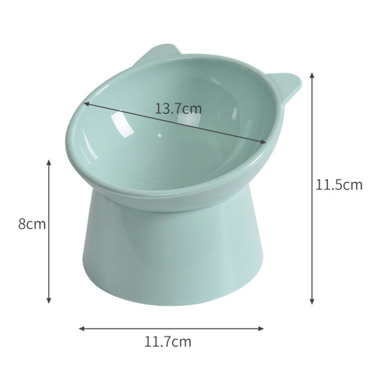 Pet Tall Protection Cervical Slant Mouth Food Bowl Anti-overturning Plastic Cat Bowl, Blue, Pink, Gray