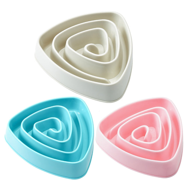 Plastic Triangle Resistant Pet Slow Bowl Anti-choking Dog Food Bowl, Large Pink, Large Blue, Large Beige
