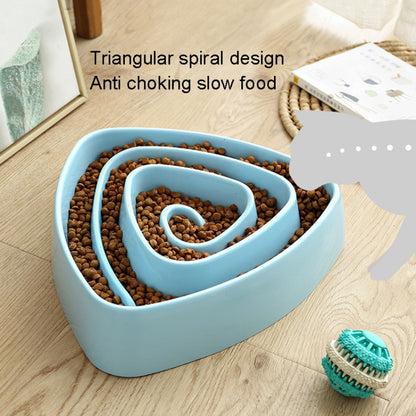 Plastic Triangle Resistant Pet Slow Bowl Anti-choking Dog Food Bowl, Large Pink, Large Blue, Large Beige