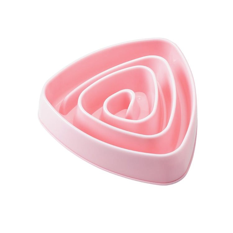 Pet Plastic Triangle Anti-Choke Bowl Non-slip Slow Food Dog Bowl, Small Pink, Small Blue, Small Beige, Small Brown