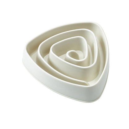 Pet Plastic Triangle Anti-Choke Bowl Non-slip Slow Food Dog Bowl, Small Pink, Small Blue, Small Beige, Small Brown
