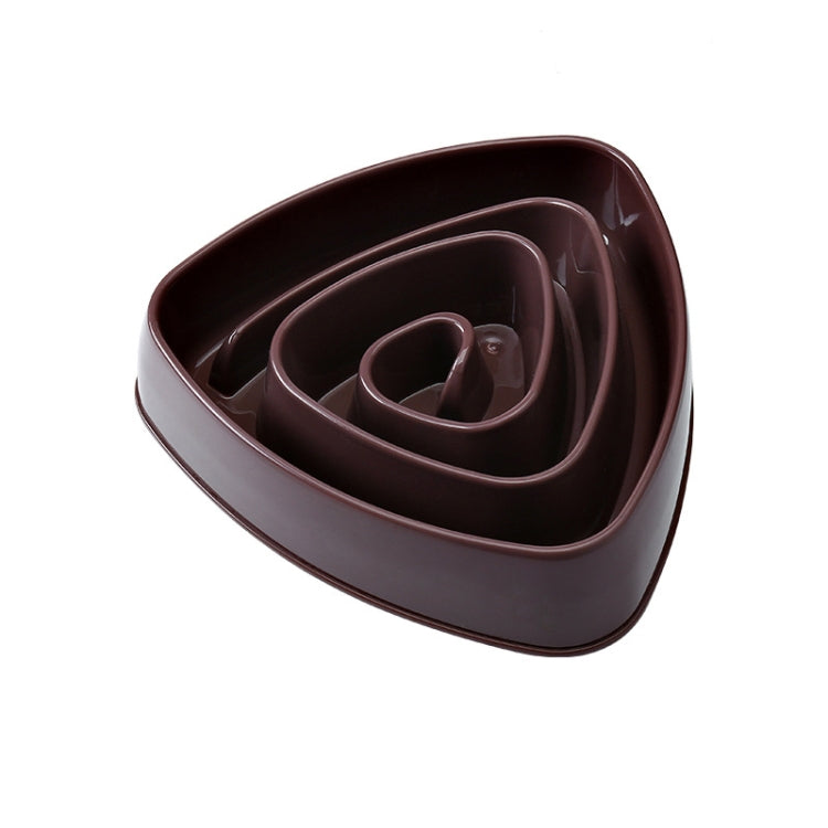 Pet Plastic Triangle Anti-Choke Bowl Non-slip Slow Food Dog Bowl, Small Pink, Small Blue, Small Beige, Small Brown