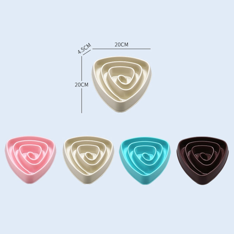 Pet Plastic Triangle Anti-Choke Bowl Non-slip Slow Food Dog Bowl, Small Pink, Small Blue, Small Beige, Small Brown