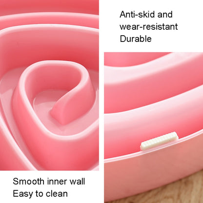 Pet Plastic Triangle Anti-Choke Bowl Non-slip Slow Food Dog Bowl, Small Pink, Small Blue, Small Beige, Small Brown