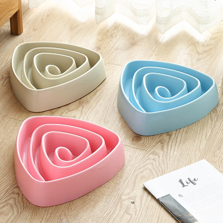 Pet Plastic Triangle Anti-Choke Bowl Non-slip Slow Food Dog Bowl, Small Pink, Small Blue, Small Beige, Small Brown