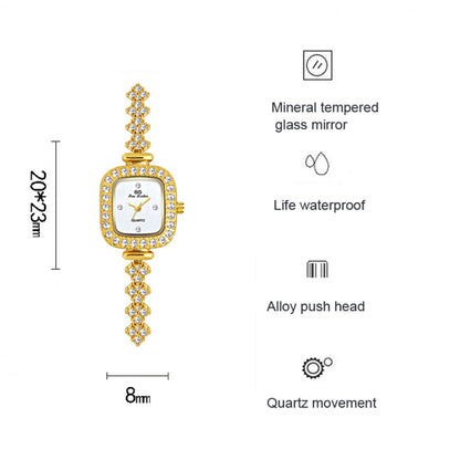 BS Bee Sister FA1518  Women Diamond Watch Bracelet Watch, Gold, Silver, Rose Gold