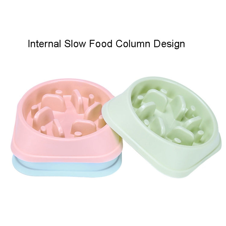 Pet Anti-Choke Bowl Slow Food Cat and Dog Food Bowl, Slow Food Column Blue, Slow Food Column Pink, Slow Food Column Green
