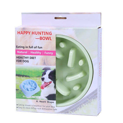 Pet Anti-Choke Bowl Slow Food Cat and Dog Food Bowl, Slow Food Column Blue, Slow Food Column Pink, Slow Food Column Green