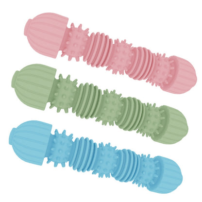Pet Caterpillar Shape Toy Dog Interactive Chewing Teeth Wear-Resistant Stick, Caterpillar Shape Light Blue, Caterpillar Shape Pink, Caterpillar Shape Avocado Green