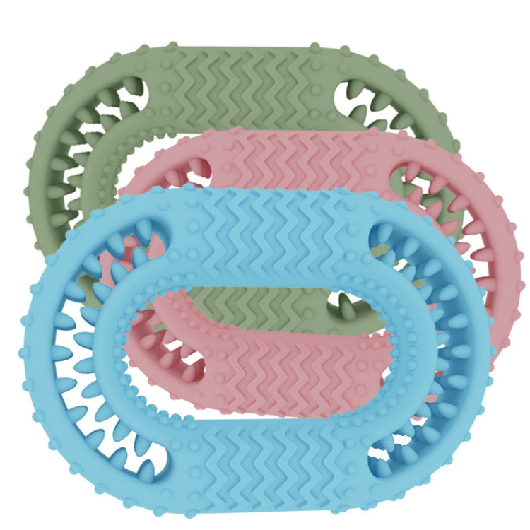 Dog Circle Clean Teeth Fun Interactive Training Biting Toys, Circle Light Blue, Circle Light Pink, Circle Light Green