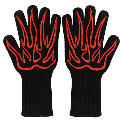 1 Pair High Temperature Resistant Silicone BBQ Gloves  Anti-Scalding Gloves, BBQ Red, BBQ Black, BBQ Blue, Big Flame Red, Big  Flame Black, Big Flame Blue, Flame Dots Red, Flame Dots  Black, Flame Dots  Blue, BBQ Flame Red, BBQ Flame Black...