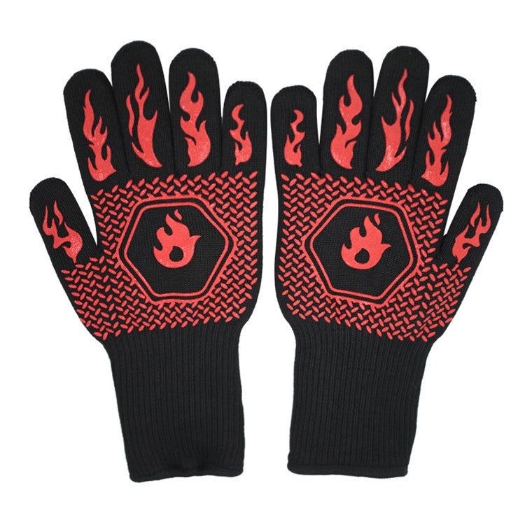 1 Pair High Temperature Resistant Silicone BBQ Gloves  Anti-Scalding Gloves, BBQ Red, BBQ Black, BBQ Blue, Big Flame Red, Big  Flame Black, Big Flame Blue, Flame Dots Red, Flame Dots  Black, Flame Dots  Blue, BBQ Flame Red, BBQ Flame Black...