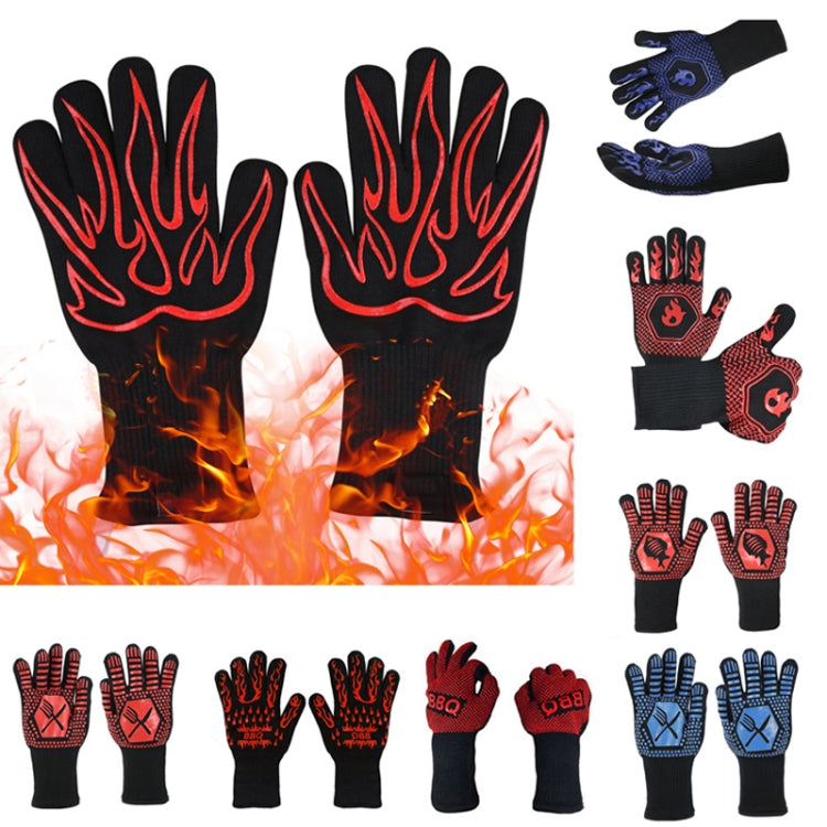 1 Pair High Temperature Resistant Silicone BBQ Gloves  Anti-Scalding Gloves, BBQ Red, BBQ Black, BBQ Blue, Big Flame Red, Big  Flame Black, Big Flame Blue, Flame Dots Red, Flame Dots  Black, Flame Dots  Blue, BBQ Flame Red, BBQ Flame Black...