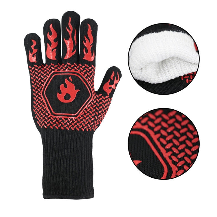 1 Pair High Temperature Resistant Silicone BBQ Gloves  Anti-Scalding Gloves, BBQ Red, BBQ Black, BBQ Blue, Big Flame Red, Big  Flame Black, Big Flame Blue, Flame Dots Red, Flame Dots  Black, Flame Dots  Blue, BBQ Flame Red, BBQ Flame Black...
