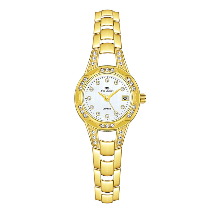 BS Bee Sister FA1679  Ladies Diamond Chain Watch Cute Small Round Watch With Calendar, Silver, Gold, Rose Gold