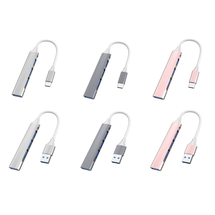 4 in 1 Mini Multifunctional Expanded Docking, Spec: Type-C/USB-C 3.0 (Silver), Type-C/USB-C 3.0 (Gray), Type-C/USB-C 3.0 (Pink)