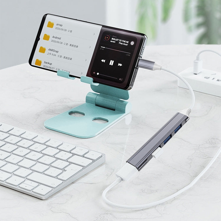 4 in 1 Mini Multifunctional Expanded Docking, Spec: Type-C/USB-C 3.0 (Silver), Type-C/USB-C 3.0 (Gray), Type-C/USB-C 3.0 (Pink)